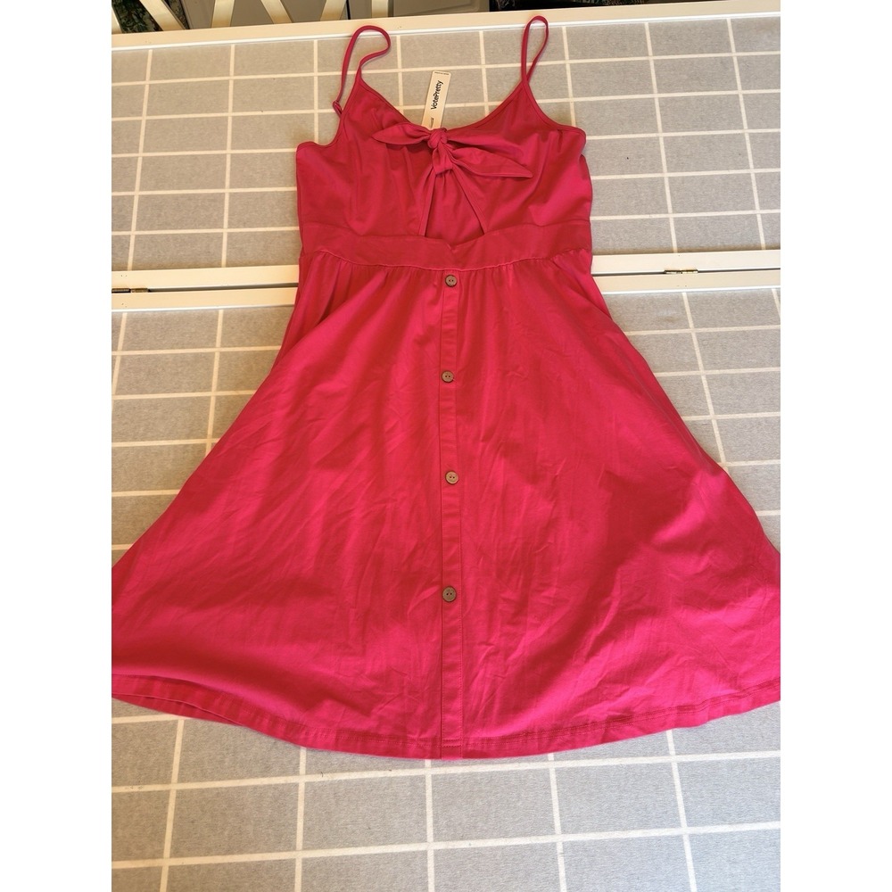 NWT Vote Pretty Keyhole Tie Neckline Pockets Babydoll Sun Dress Pink Size Sz XL